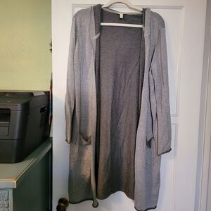 EILEEN FISHER Hooded Long Cardigan